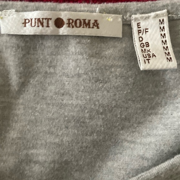 Punt Roma Women’s Gray Embellished Have A Nice Day Long Sleeve Tee Size Medium - Picture 8 of 10
